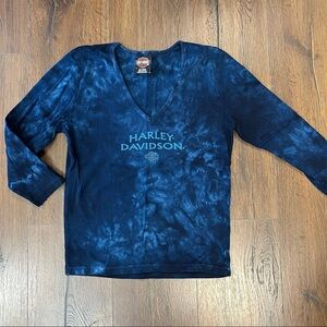 Vintage 2001 Harley-Davidson blue tye dye tee SZ MD